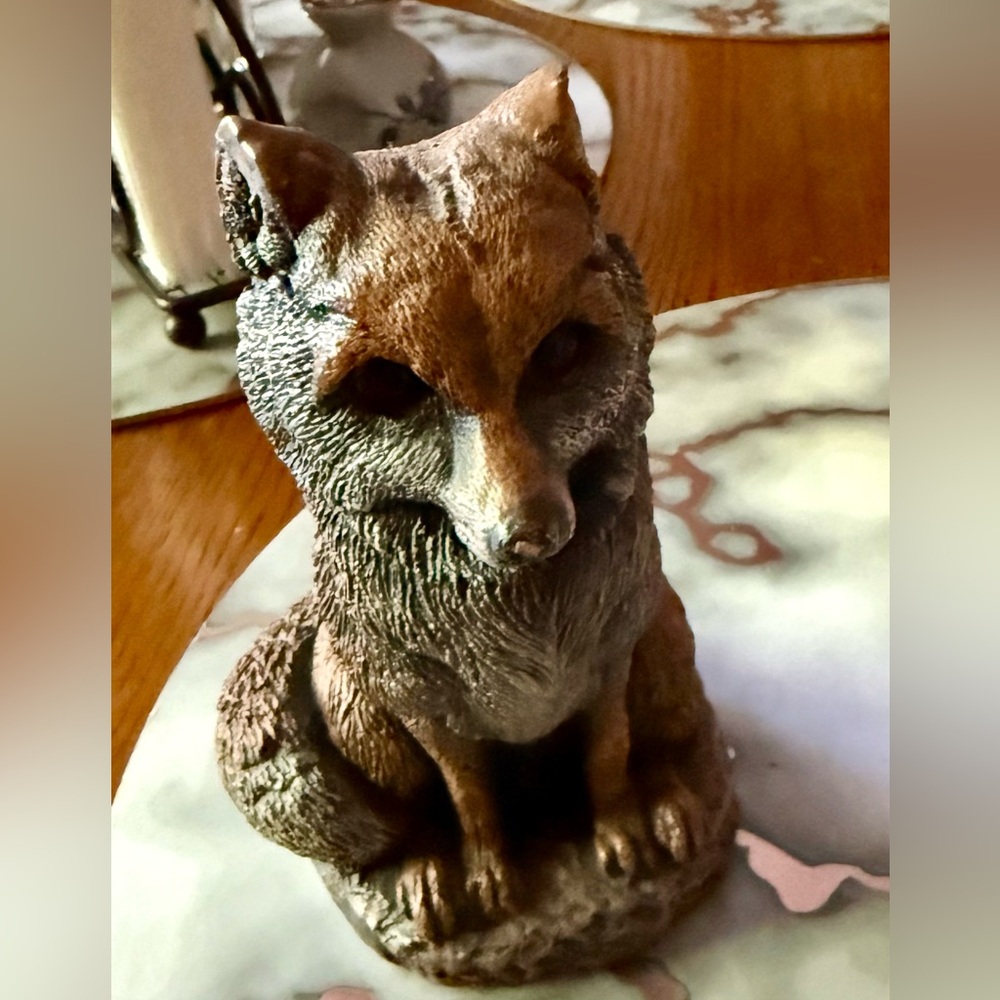 Brown Textured Fox Decor Accent